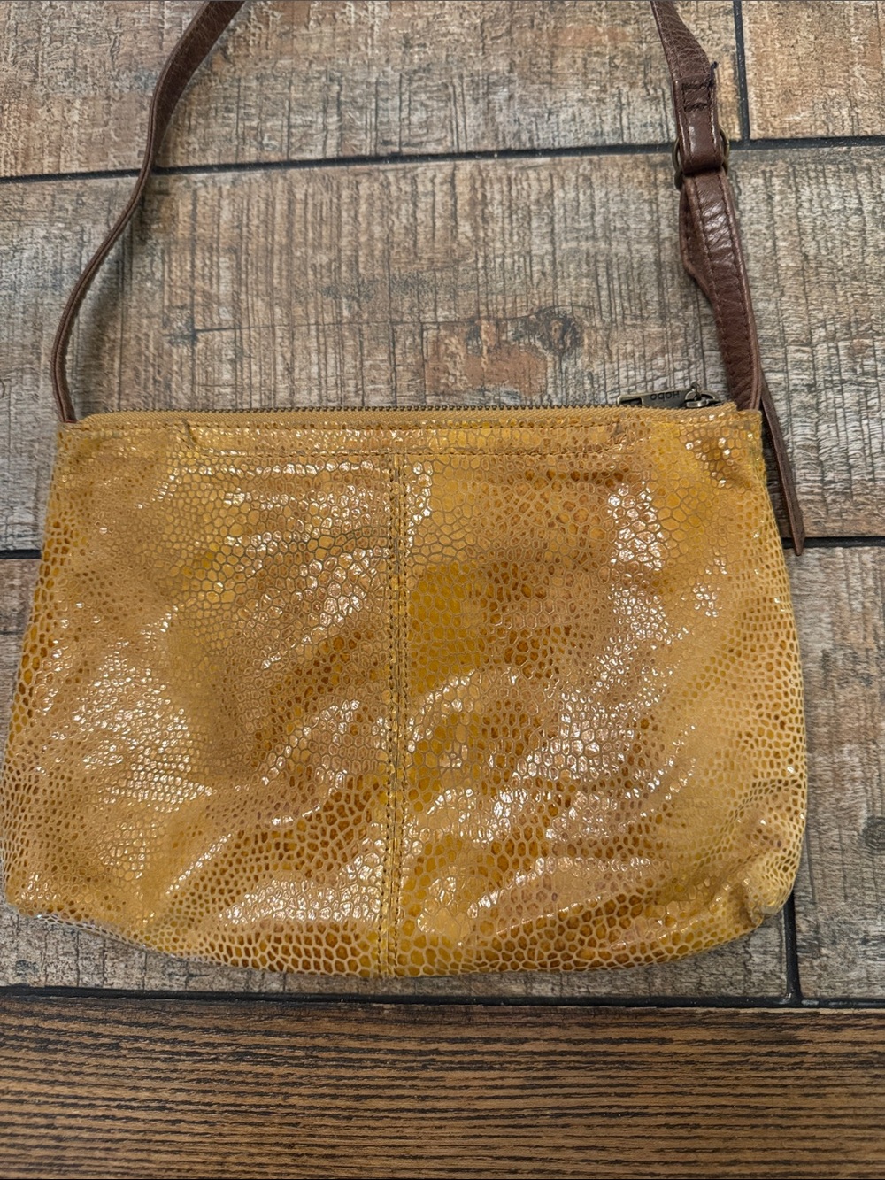 HOBO Mustard Yellow Crossbody with Brown Strap - Picture 2 of 7